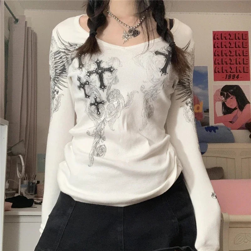 Cross Wings Long Sleeve Tee